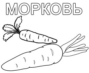 Раскраска морковь для детей рисунок