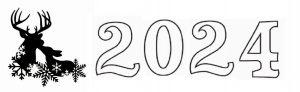 Трафарет оленей 2024